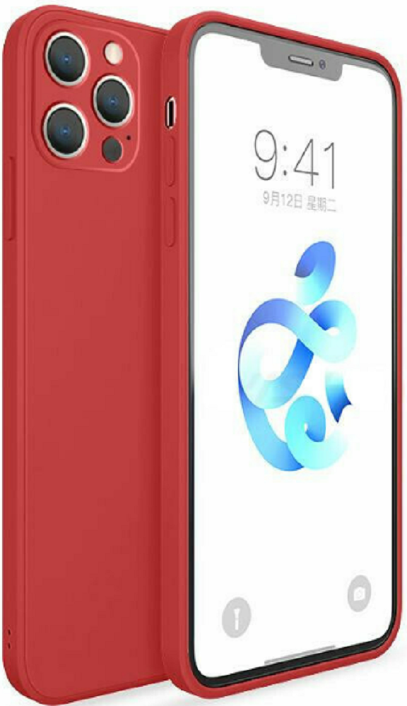 Bodycell Square Liquid Θήκη Σιλικόνης - Apple iPhone 13 Pro Max - Red