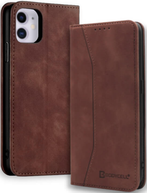 Bodycell Θήκη - Πορτοφόλι Apple iPhone 11 - Dark Brown