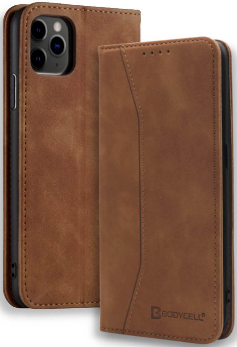 Bodycell Θήκη - Πορτοφόλι Apple iPhone 12 / 12 Pro - Brown