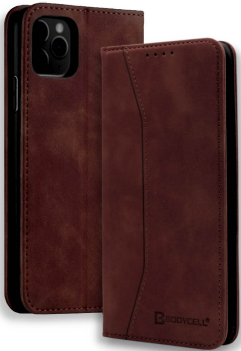 Bodycell Θήκη - Πορτοφόλι Apple iPhone 12 / 12 Pro - Dark Brown