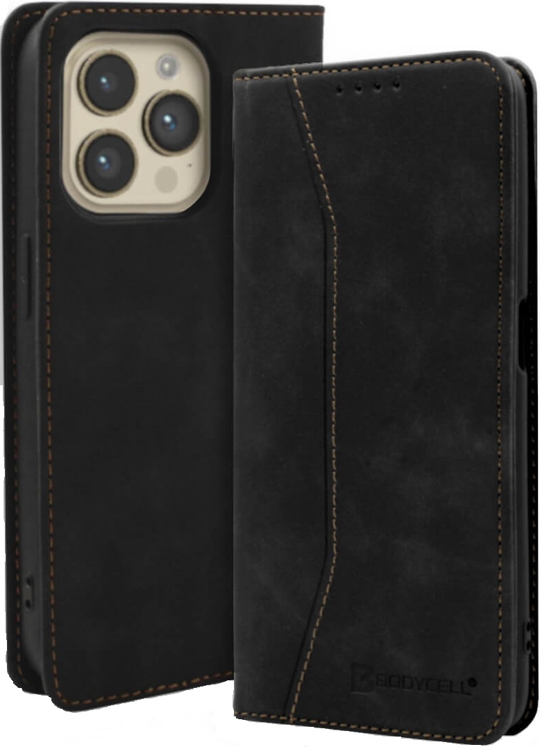 Θήκη Apple iPhone 15 Pro Max - Bodycell Book Case Πορτοφόλι - Black (5206015049453)