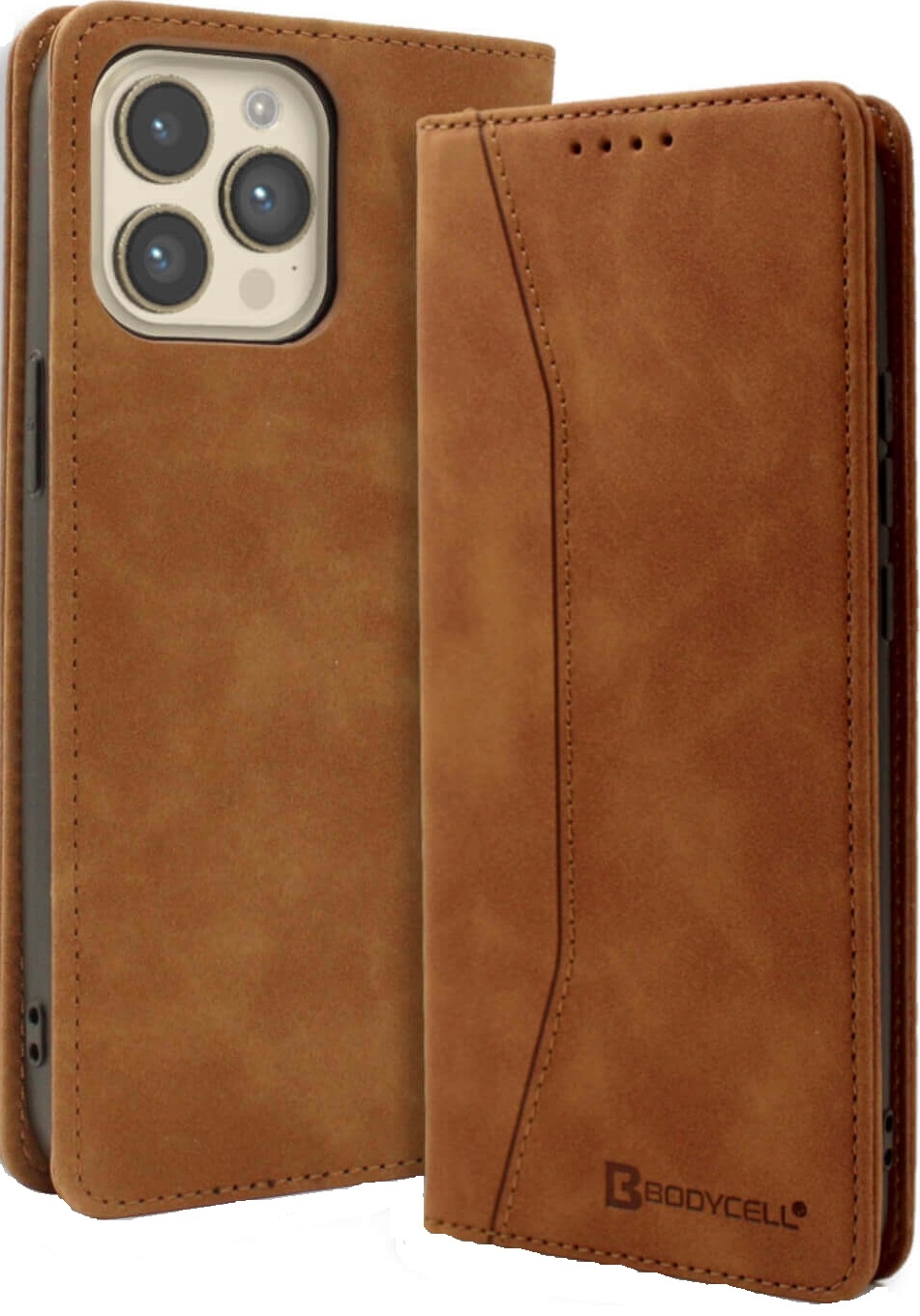 Θήκη Apple iPhone 15 Pro Max - Bodycell Book Case Πορτοφόλι - Brown