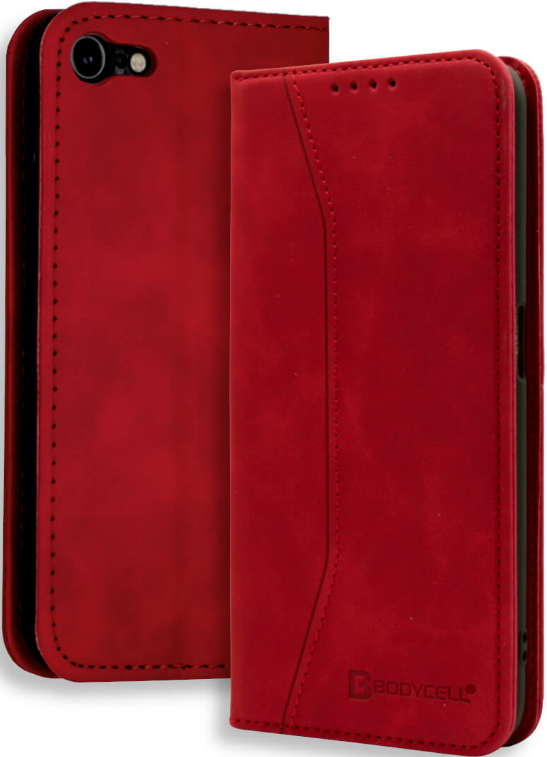 Bodycell Θήκη - Πορτοφόλι Apple iPhone SE 2022 / 2020 / 8 / 7 - Red