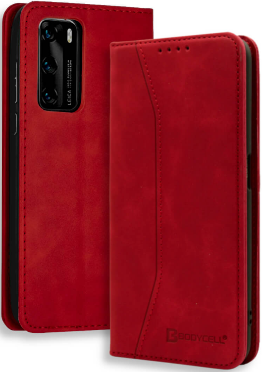 Bodycell Θήκη - Πορτοφόλι Huawei P40 - Red