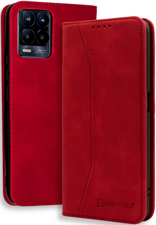 Bodycell Θήκη - Πορτοφόλι Realme 8 / 8 Pro - Red