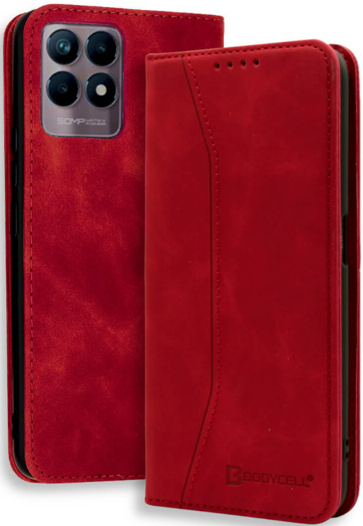Bodycell Θήκη - Πορτοφόλι Realme 8i - Red