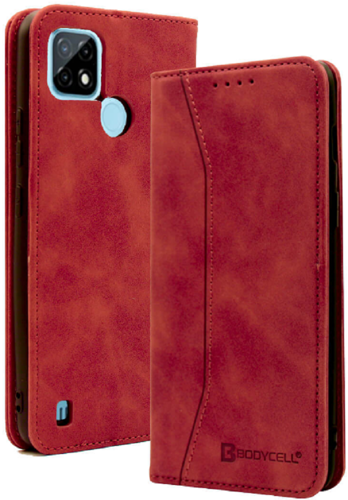 Bodycell Θήκη - Πορτοφόλι Realme C21 - Red