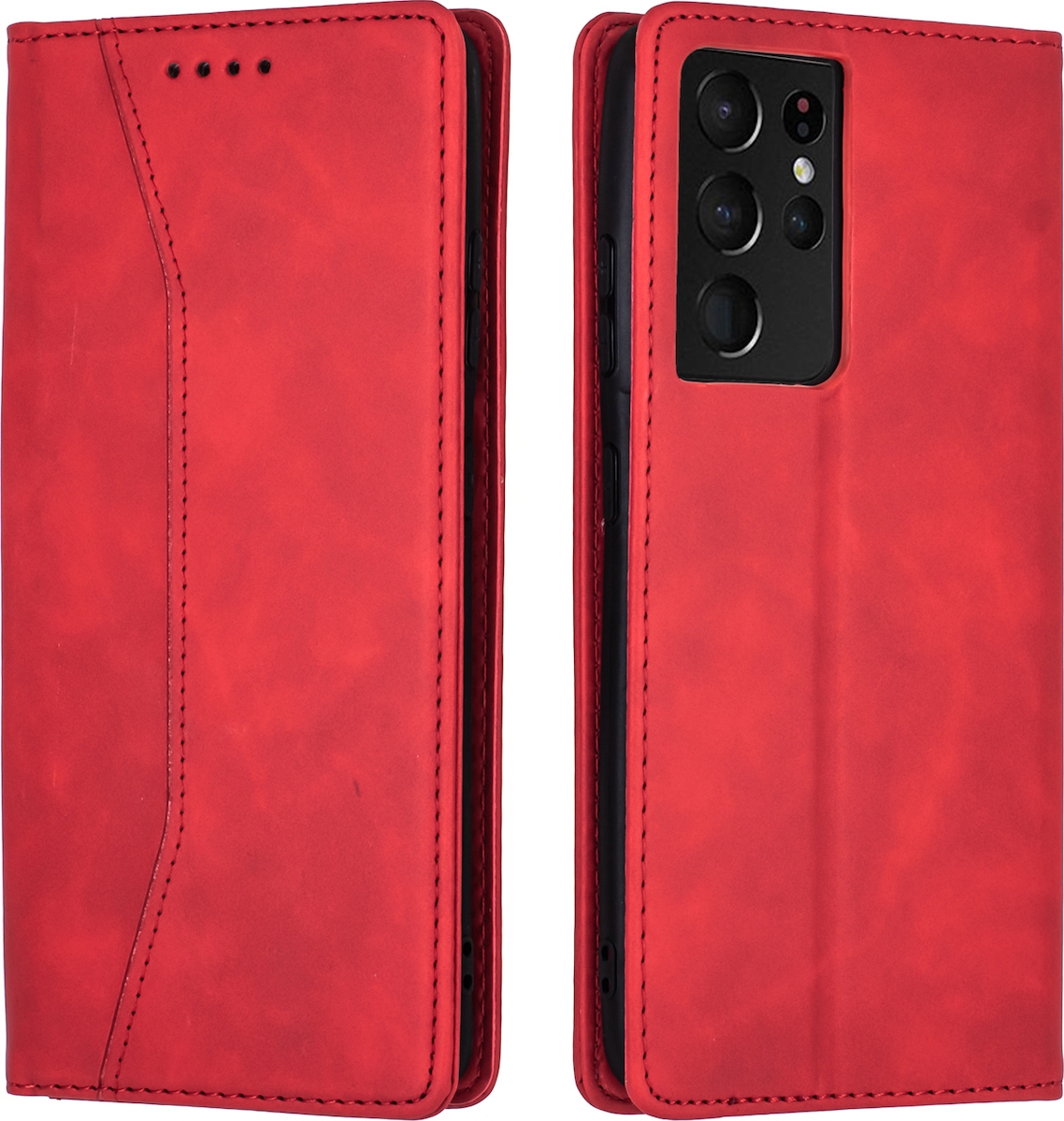 Bodycell Θήκη - Πορτοφόλι Samsung Galaxy S21 Ultra 5G - Red (5206015058868)