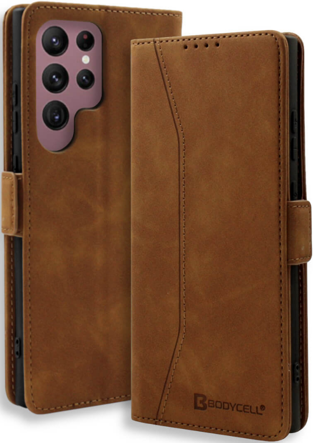 Bodycell Θήκη - Πορτοφόλι Samsung Galaxy S22 Ultra 5G - Brown (5206015058431)