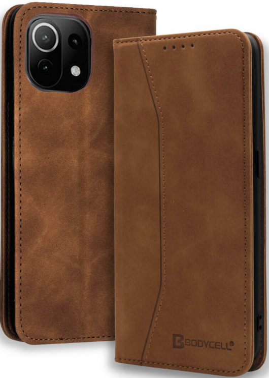 Bodycell Θήκη - Πορτοφόλι Xiaomi 11 Lite 5G NE / Mi 11 Lite - Brown