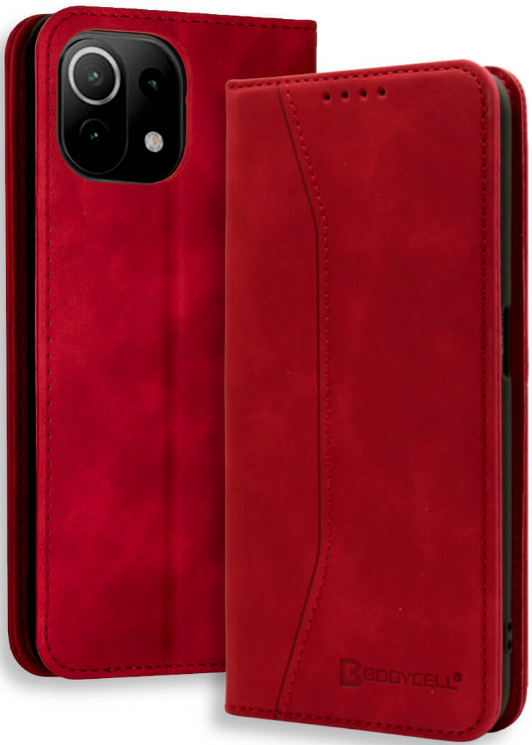 Bodycell Θήκη - Πορτοφόλι Xiaomi 11 Lite 5G NE / Mi 11 Lite - Red