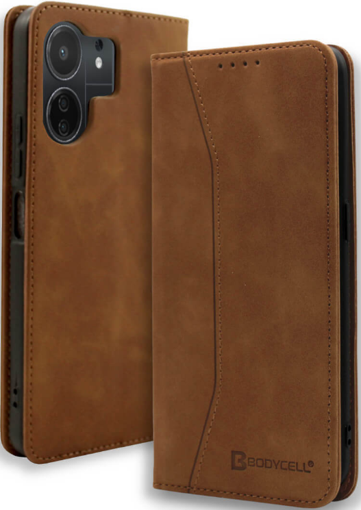 Bodycell Θήκη - Πορτοφόλι Xiaomi Redmi 13C / Poco C65 - Brown