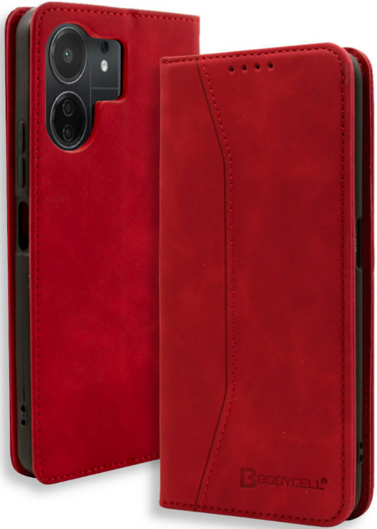 Bodycell Θήκη - Πορτοφόλι Xiaomi Redmi 13C / Poco C65 - Red