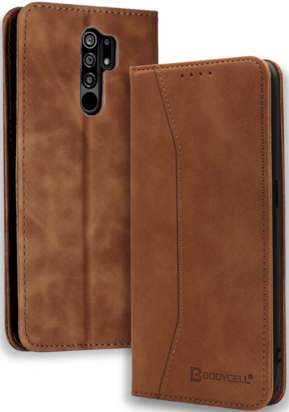 Bodycell Θήκη - Πορτοφόλι Xiaomi Redmi 9 - Brown