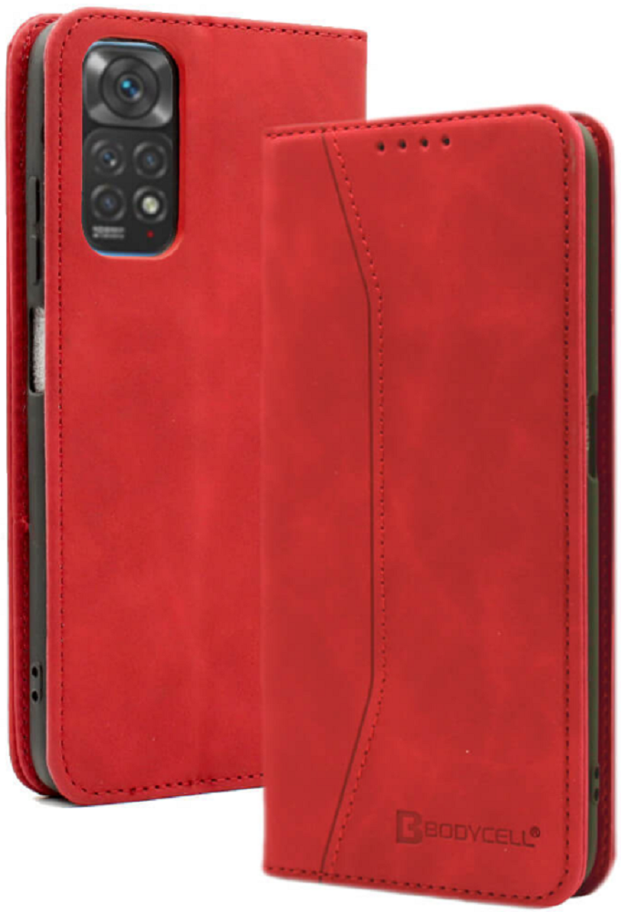 Bodycell Θήκη - Πορτοφόλι Xiaomi Redmi Note 11 / 11S - Red