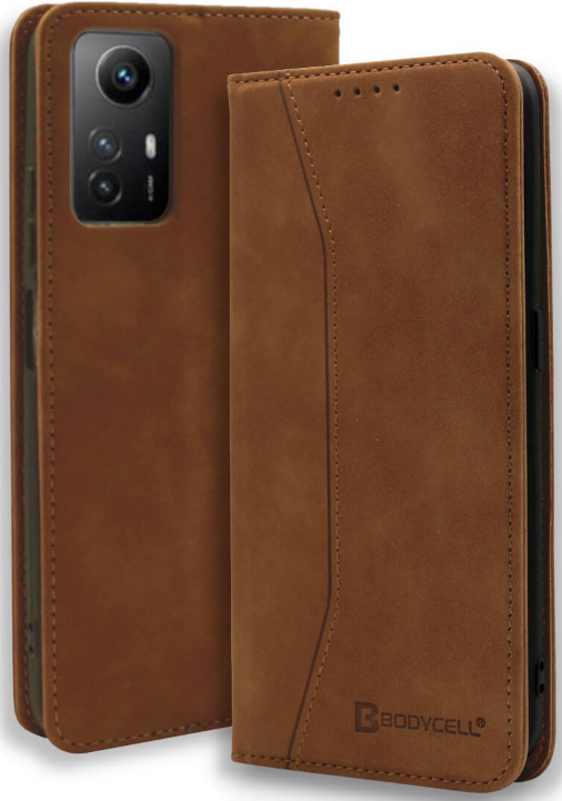 Bodycell Θήκη - Πορτοφόλι Xiaomi Redmi Note 12S - Brown (5206015021602)