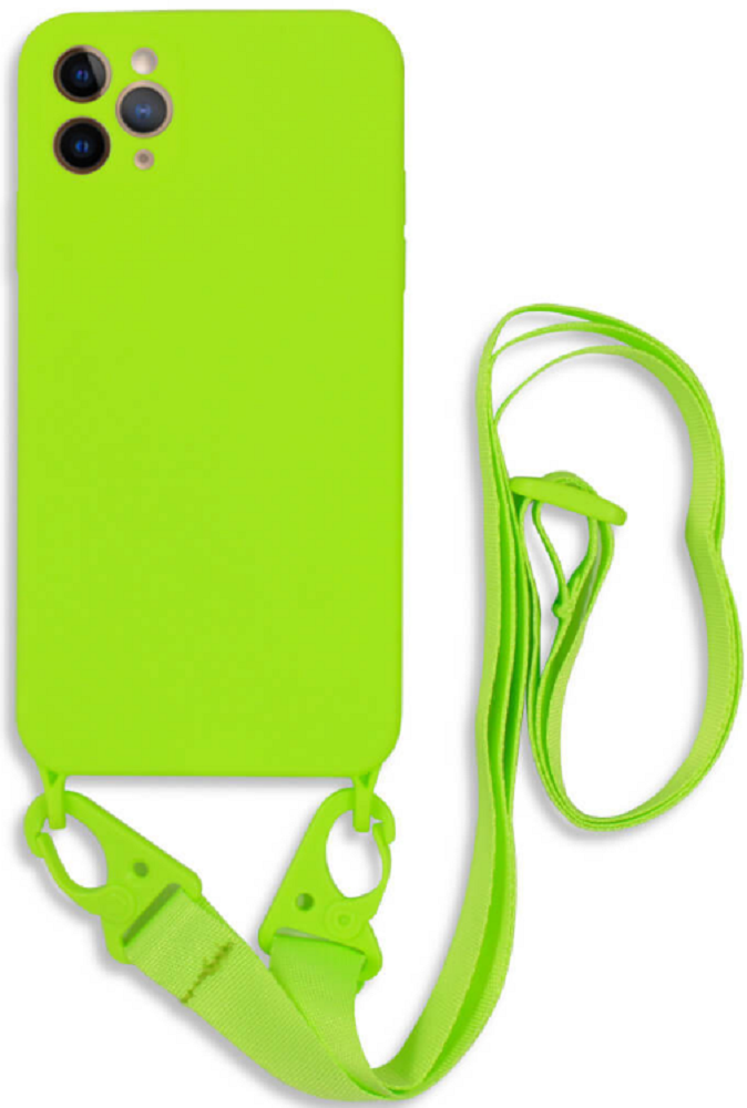 Bodycell Θήκη Σιλικόνης με Λουράκι Λαιμού - Apple iPhone 11 Pro Max - Light Green (5206015000171)