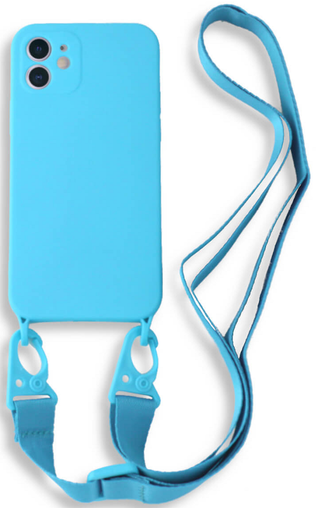 Bodycell Θήκη Σιλικόνης με Λουράκι Λαιμού - Apple iPhone 12 - Light Blue (5206015000195)
