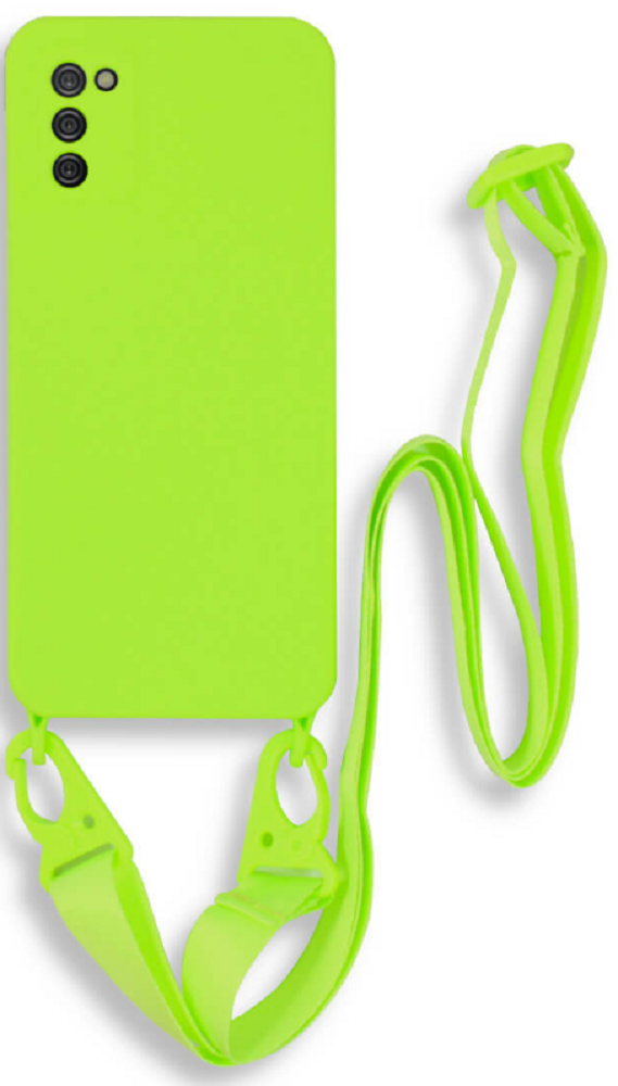 Bodycell Θήκη Σιλικόνης με Λουράκι Λαιμού - Samsung Galaxy A02s - Light Green