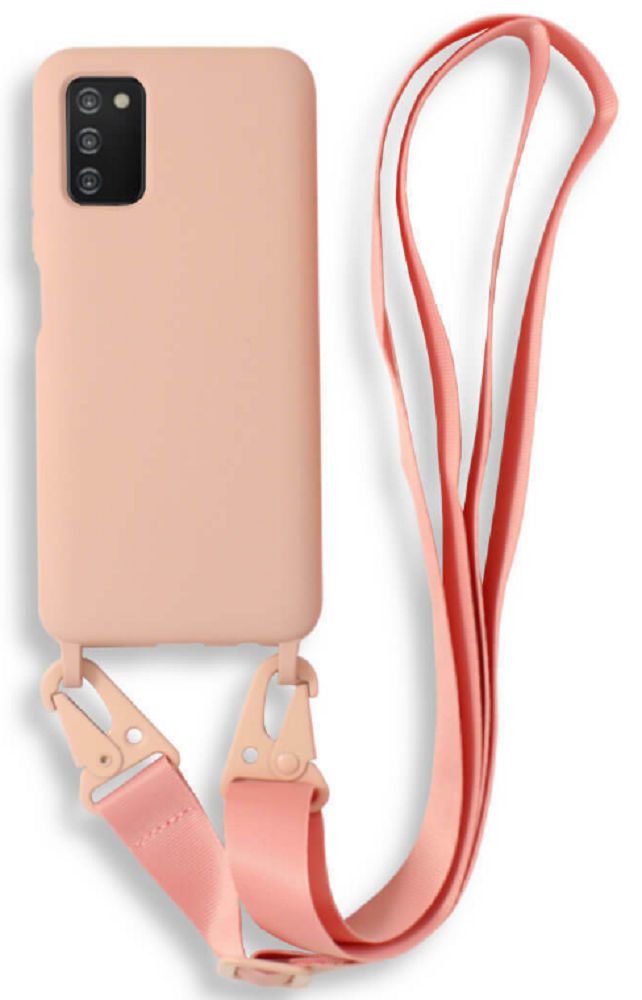 Bodycell Θήκη Σιλικόνης με Λουράκι Λαιμού - Samsung Galaxy A03s - Pink (5206015000522)