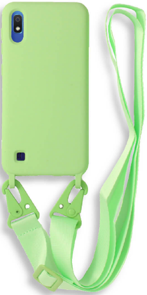 Bodycell Θήκη Σιλικόνης με Λουράκι Λαιμού - Samsung Galaxy A10 - Green