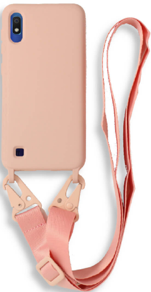 Bodycell Θήκη Σιλικόνης με Λουράκι Λαιμού - Samsung Galaxy A10 - Pink