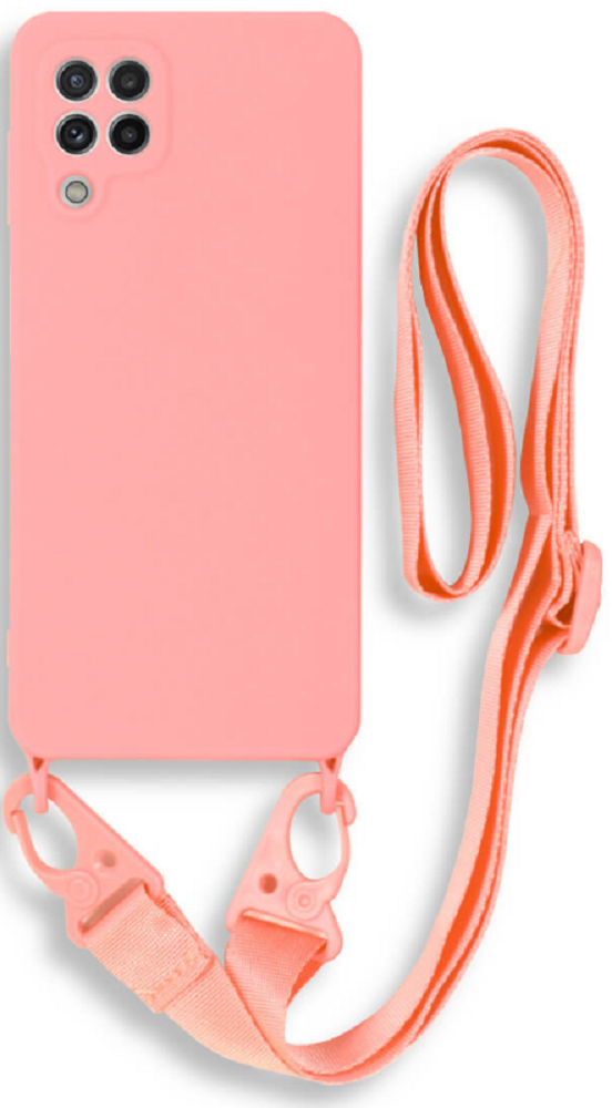 Bodycell Θήκη Σιλικόνης με Λουράκι Λαιμού - Samsung Galaxy A22 4G - Pink