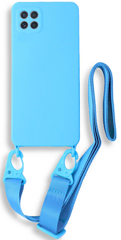 Bodycell Θήκη Σιλικόνης με Λουράκι Λαιμού - Samsung Galaxy A22 5G - Light Blue