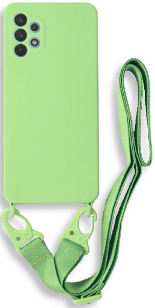 Bodycell Θήκη Σιλικόνης με Λουράκι Λαιμού - Samsung Galaxy A32 4G - Green