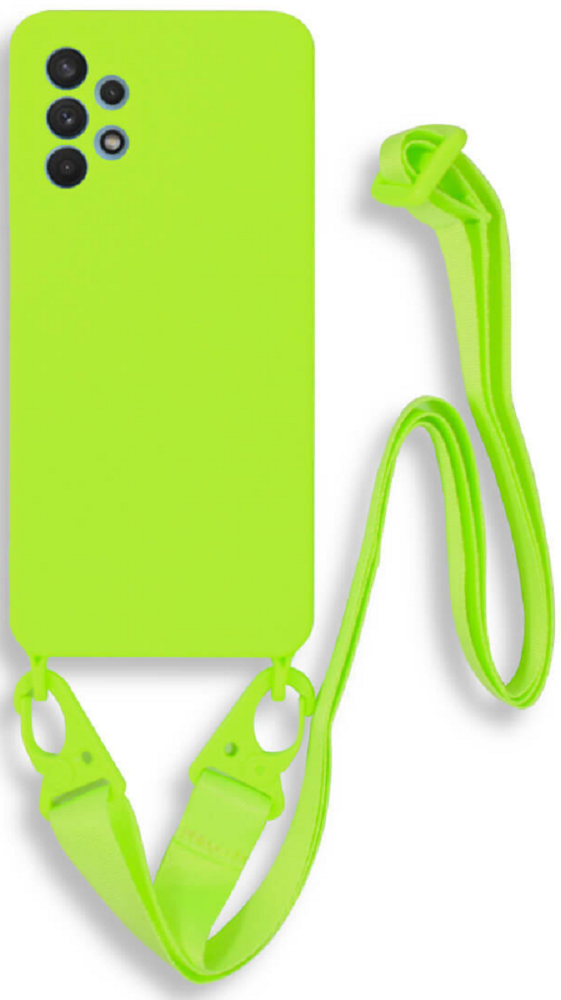 Bodycell Θήκη Σιλικόνης με Λουράκι Λαιμού - Samsung Galaxy A32 5G - Light Green