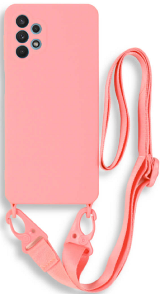 Bodycell Θήκη Σιλικόνης με Λουράκι Λαιμού - Samsung Galaxy A32 5G - Pink