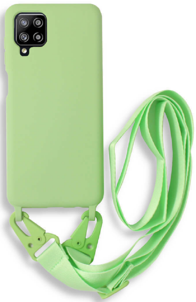 Bodycell Θήκη Σιλικόνης με Λουράκι Λαιμού - Samsung Galaxy A42 5G - Green (5206015001499)
