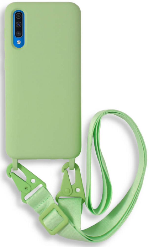 Bodycell Θήκη Σιλικόνης με Λουράκι Λαιμού - Samsung Galaxy A50 / A30s - Green