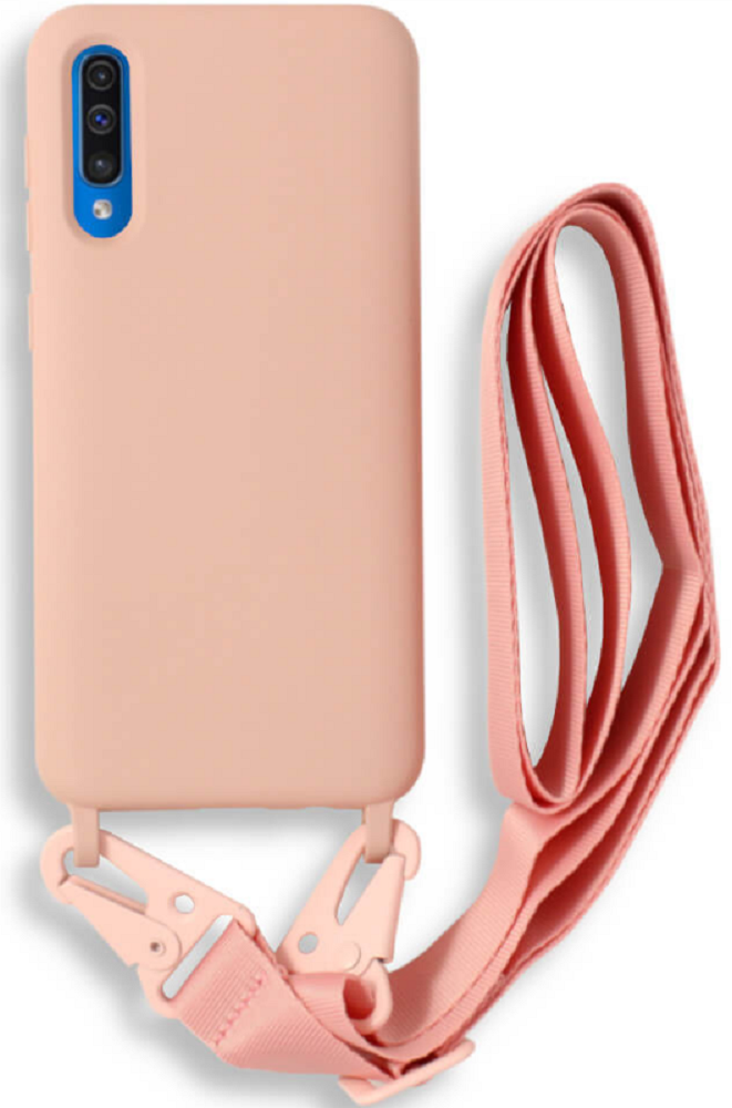 Bodycell Θήκη Σιλικόνης με Λουράκι Λαιμού - Samsung Galaxy A50 / A30s - Pink