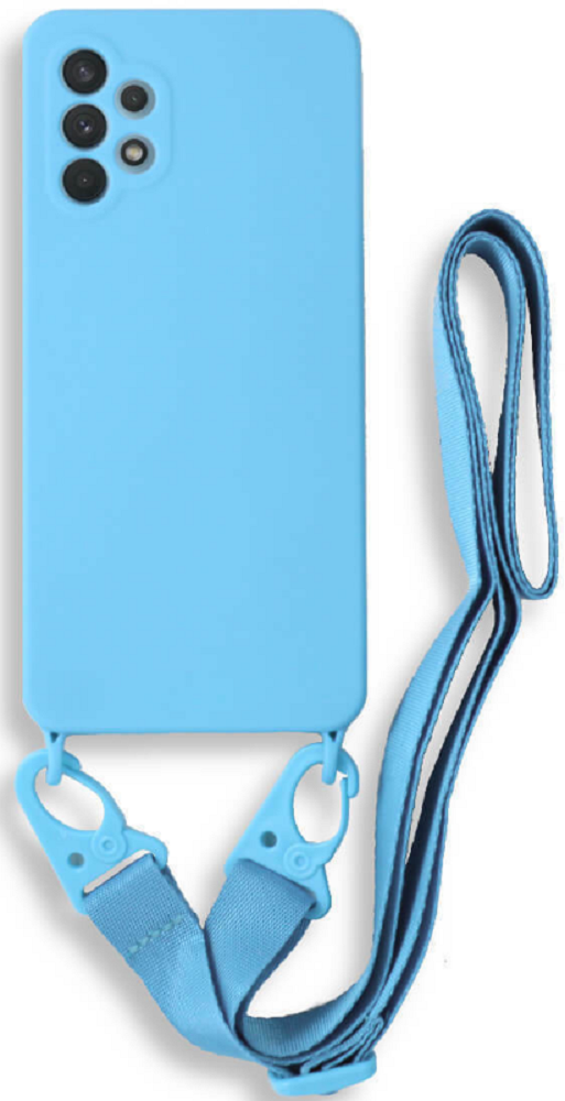 Bodycell Θήκη Σιλικόνης με Λουράκι Λαιμού - Samsung Galaxy A52 / A52s 5G - Blue
