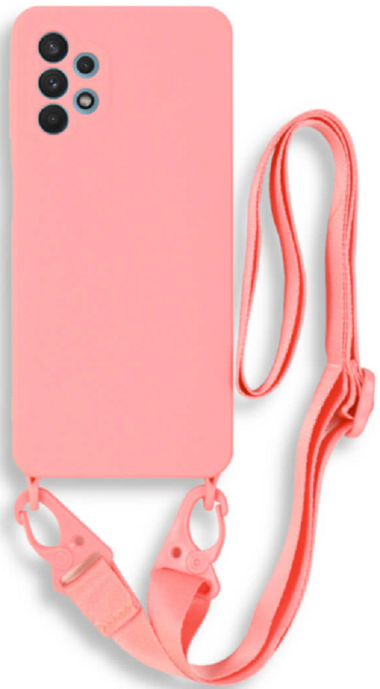 Bodycell Θήκη Σιλικόνης με Λουράκι Λαιμού - Samsung Galaxy A52 / A52s 5G - Pink