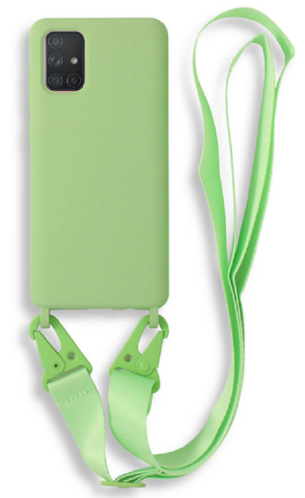 Bodycell Θήκη Σιλικόνης με Λουράκι Λαιμού - Samsung Galaxy A71 - Green (5206015001642)