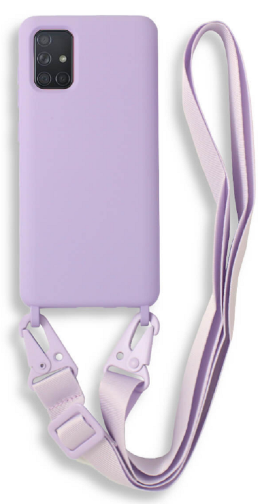 Bodycell Θήκη Σιλικόνης με Λουράκι Λαιμού - Samsung Galaxy A71 - Violet