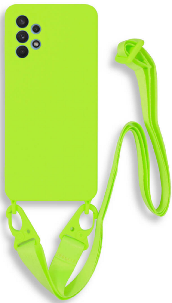 Bodycell Θήκη Σιλικόνης με Λουράκι Λαιμού - Samsung Galaxy A72 - Light Green