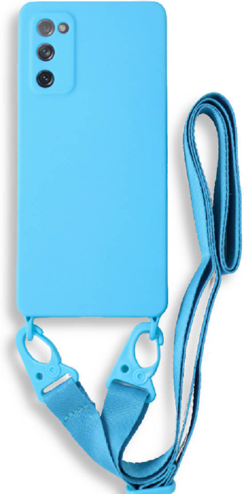 Bodycell Θήκη Σιλικόνης με Λουράκι Λαιμού - Samsung Galaxy S20 FE - Light Blue