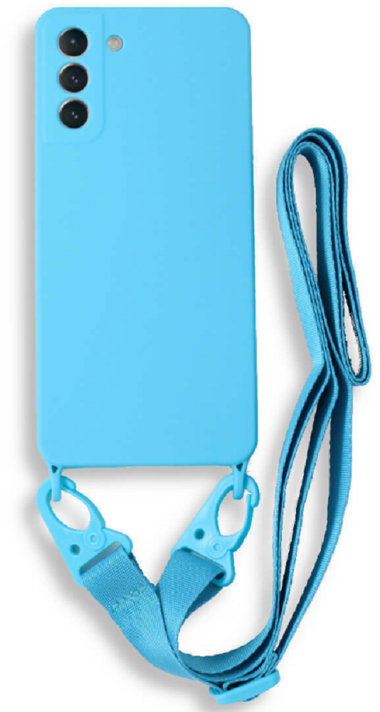 Bodycell Θήκη Σιλικόνης με Λουράκι Λαιμού - Samsung Galaxy S21 5G - Light Blue