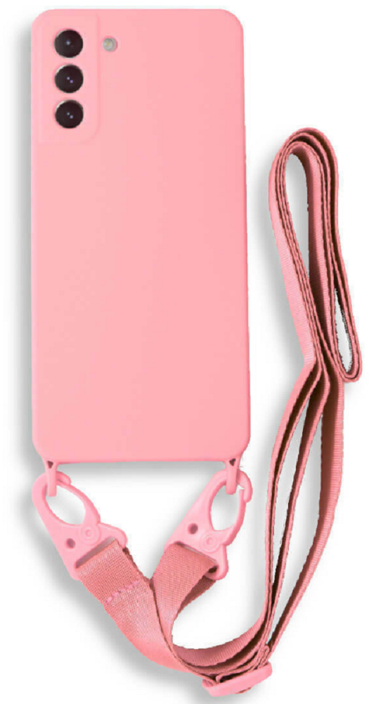 Bodycell Θήκη Σιλικόνης με Λουράκι Λαιμού - Samsung Galaxy S21 5G - Pink (5206015001857)