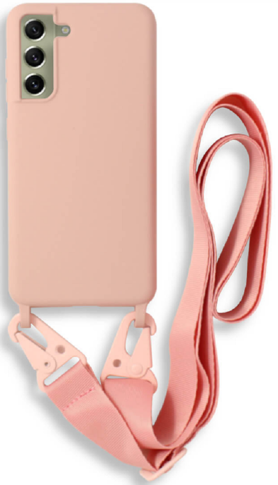 Bodycell Θήκη Σιλικόνης με Λουράκι Λαιμού - Samsung Galaxy S21 FE 5G - Pink