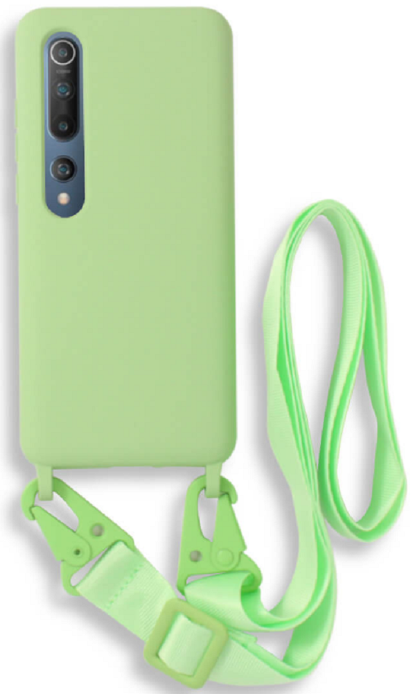 Bodycell Θήκη Σιλικόνης με Λουράκι Λαιμού - Xiaomi Mi 10 / Mi 10 Pro - Green