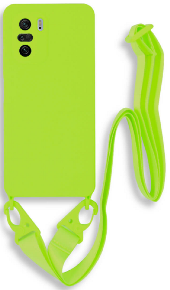 Bodycell Θήκη Σιλικόνης με Λουράκι Λαιμού - Xiaomi Mi 11i / Poco F3 - Light Green (5206015002663)