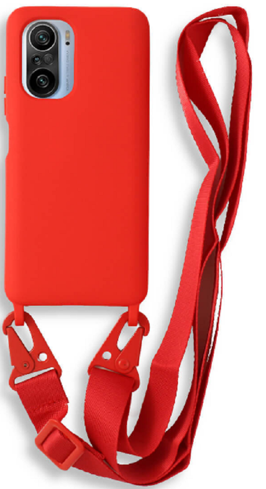 Bodycell Θήκη Σιλικόνης με Λουράκι Λαιμού - Xiaomi Mi 11i / Poco F3 - Red (5206015001994)