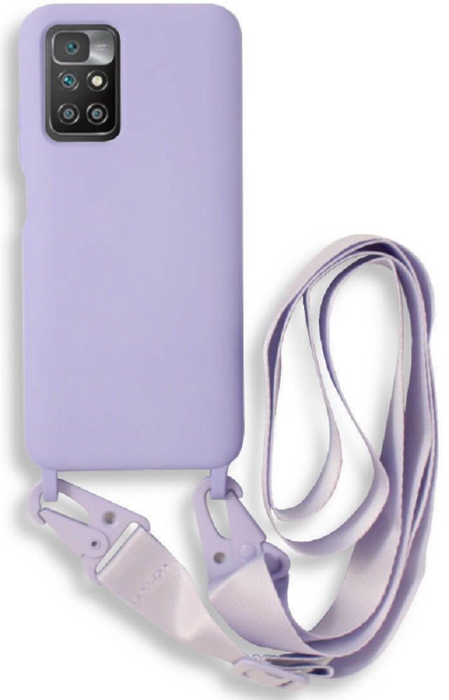 Bodycell Θήκη Σιλικόνης με Λουράκι Λαιμού - Xiaomi Redmi 10 / Redmi 10 2022 - Violet