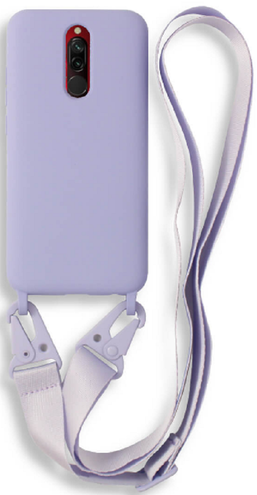 Bodycell Θήκη Σιλικόνης με Λουράκι Λαιμού - Xiaomi Redmi 8 - Violet