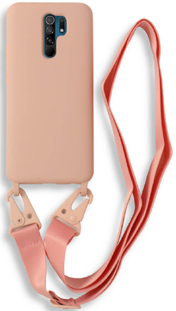 Bodycell Θήκη Σιλικόνης με Λουράκι Λαιμού - Xiaomi Redmi 9 - Pink (5206015002816)