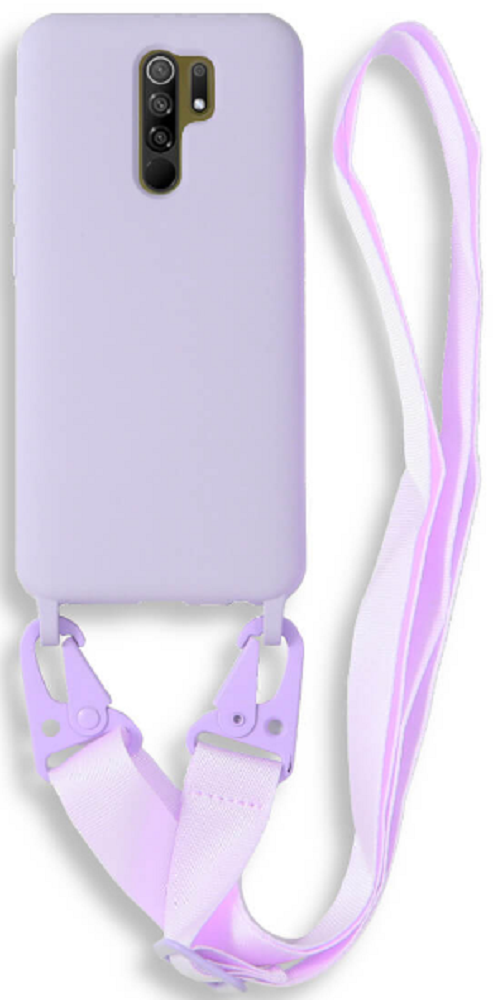 Bodycell Θήκη Σιλικόνης με Λουράκι Λαιμού - Xiaomi Redmi 9 - Violet (5206015002830)